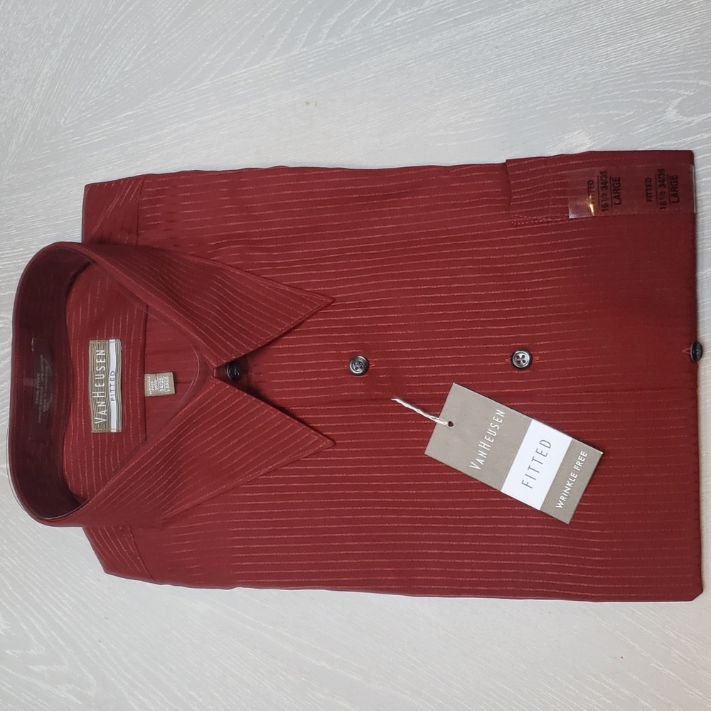 VanHeusen fitted dress shirt, long sleeve, large